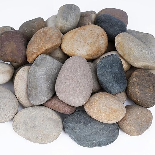 40 lbs River Rocks for Aquarium, 3-4 Inch Fish Tank Rocks, Natural Decorative Garden Rocks Outdoor Landscaping, Large Stone for Walkways, Yard, Vases, Crafts