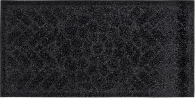 Mohawk Home Entryway Door Mat 2' X 4' All Weather Outdoor Non Slip Recycled Rubber Doormat, Brick Path Impressions Black
