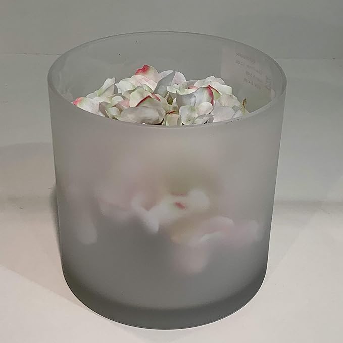 WGV Cylinder Vase Bulk, Width 6", Height 6", Frosted Floral Glass Container, Candle Holder for Wedding Centerpiece, Party Event, Home Office Decor, 12 Pieces