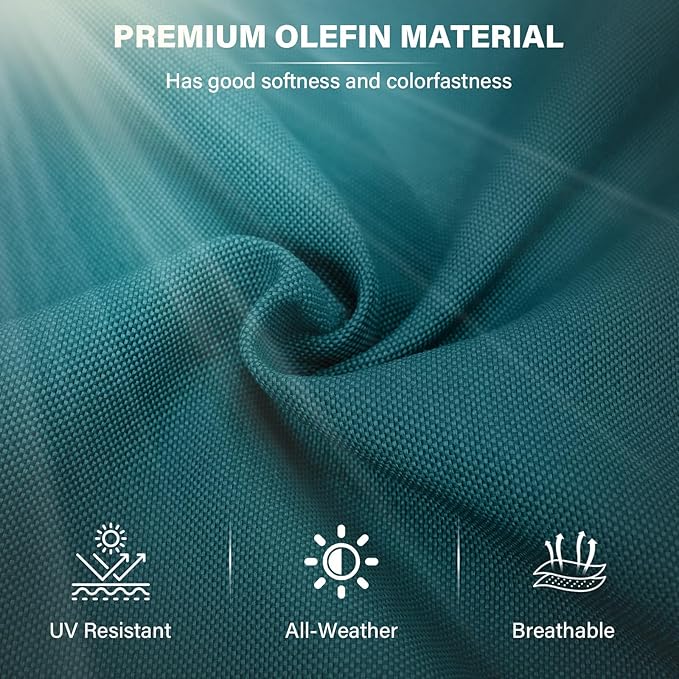 Outdoor Chair Cushions - 22 * 24" Patio Furniture Cushions with Removable Cover, 28D High Density Sponge Filling Outdoor Patio Cushions for Chairs, Rocker, Sofa and Loveseat - Turquoise