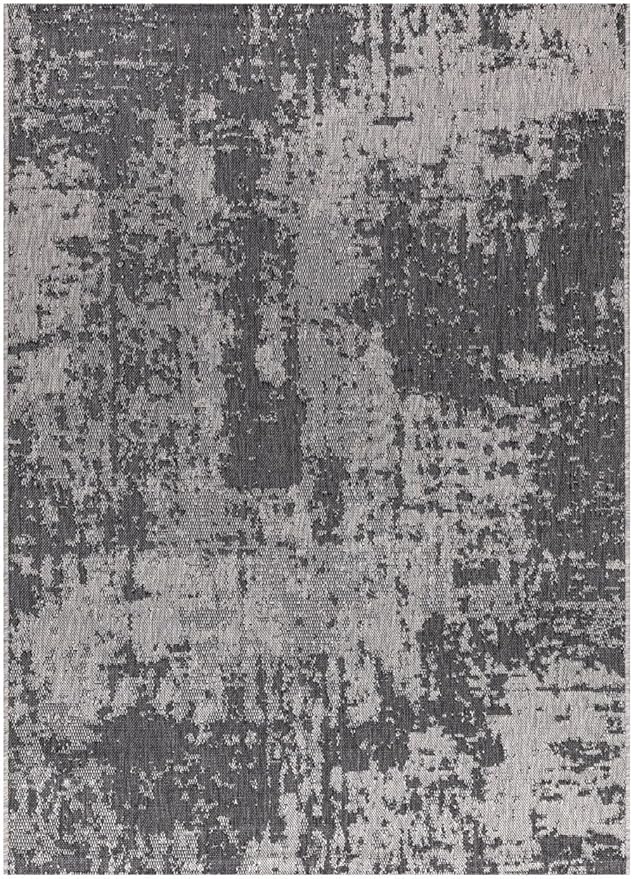 Keen Home Design Terrace Outdoor Throw Rug - 36"x60" Washable Indoor/Outdoor Rug for Patio, Kitchen, Balcony, Beach, Garden, Deck and Porch, Size: 3' x 5', Abstract Black