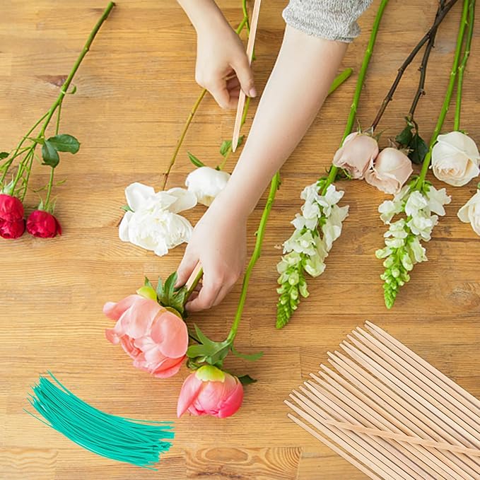 Plant Stakes 50 PCS Garden Bamboo Sticks Plant Support Stakes for Indoor and Outdoor Plants, Wooden Sign Posting Flower Pot Garden Stakes(15" 25pcs+17" 25pcs)