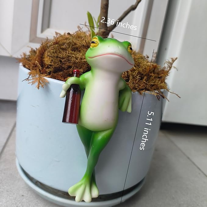 Happy Tiny Frogs Garden Statue – Outdoor Decorative Frog Planter for Plants, Small Cute Frogs Figurine for Lawn & Garden Decor – Funny Frog Gift for Women, Fairy & Pot Decor