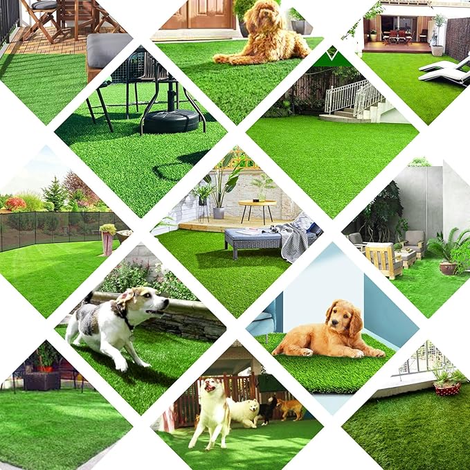 LVBAO Artificial Grass Turf Lawn Pet Rug Carpet 4FT X 7FT Self-draining Astro Turf for Indoor Outdoor Fake Faux Grass Rug Garden Patio Balcony Landscape Replacement Patch Door Mat