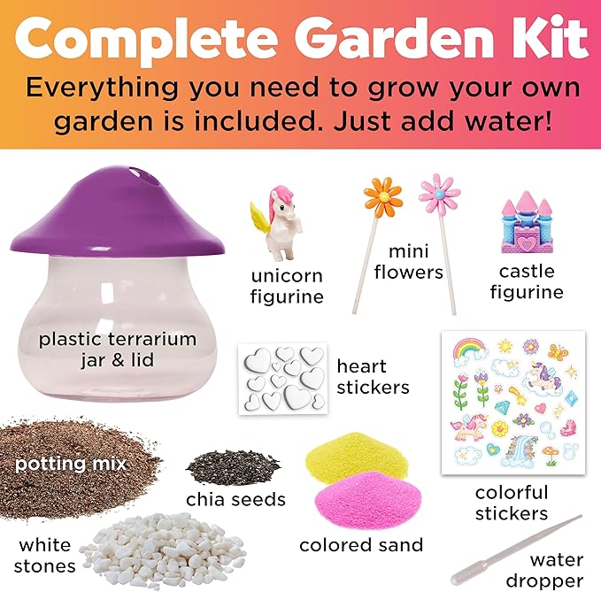 Creativity for Kids Plant and Grow Unicorn Forest: Terrarium Kit for Kids, Unicorn Toys and STEM Kits, Easter Basket Stuffers & Arts and Crafts for Girls (Ages 6+)