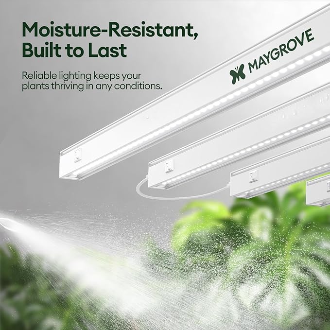 Grow Lights for Indoor Plants 1FT, Sun-Like Full Spectrum 5000K Grow Light, 28W(4 x 7W), T5 LED Grow Light Strips for Indoor Plants and Flowers, High PPFD, Linkable, White, 4-Pack