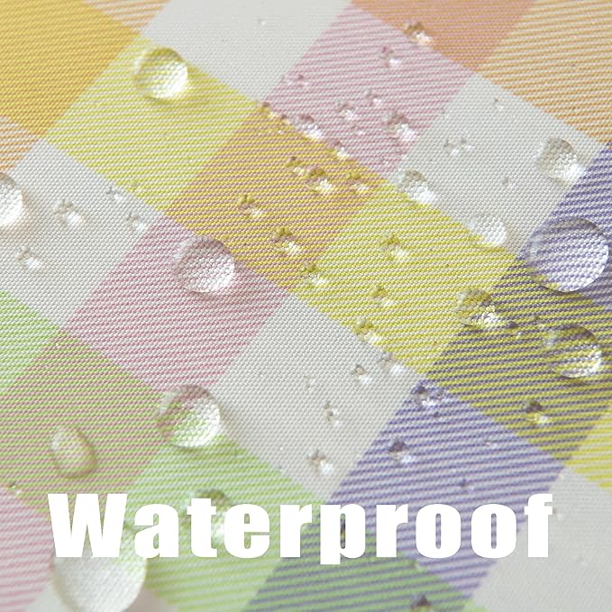 Classic Gingham Buffalo Easter Tablecloth Fabric - Rectangle 58x144 Inch Water Proof Checkered Table Cloth for Indoor Outdoor - Colorful Table Cover for Festival, Holiday, Spring