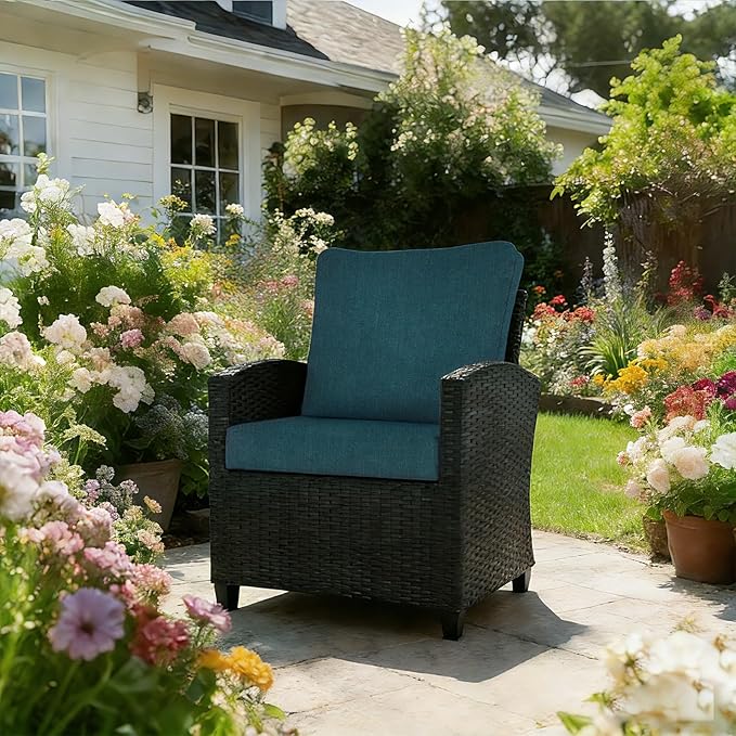Goodgoods 24 x 28 Outdoor Patio Deep Seat Cushions 2-Pack, 1000+ Hours Fade-Resistant & Water-Resistant Outdoor Furniture Chair Cushions with 30D High-Resilience Foam for Sofa Chair, Malachite