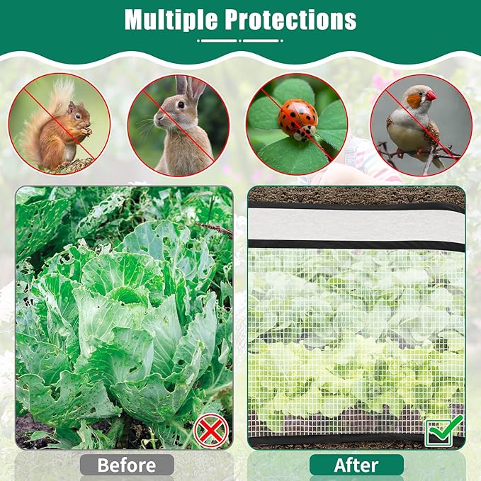 2PACK Garden Covers for Raised Beds, 45" X 22" X 16" Garden Row Plants Cover Accelerator, Freeze Protection Greenhouse Cover for Raised Garden Beds Protecting Seedlings Fruits Vegetable Rows