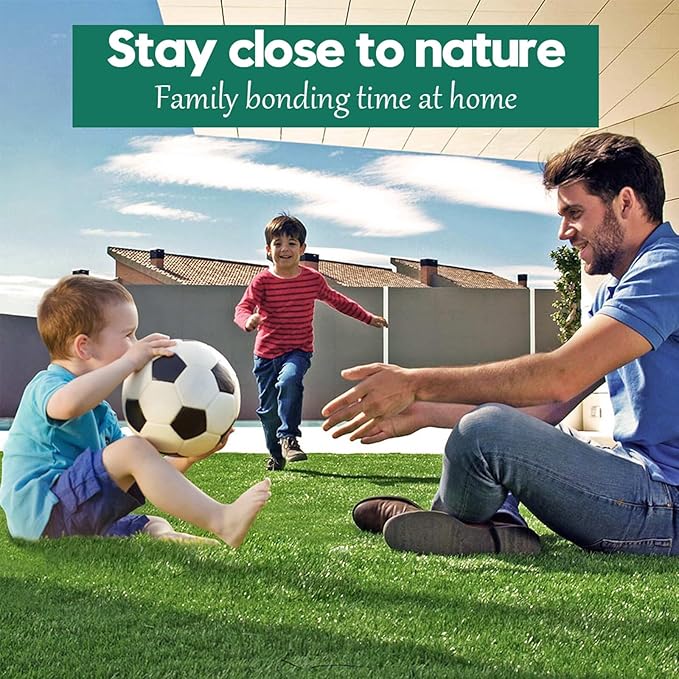 Artificial Grass Synthetic Lawn Outdoor Faux Grass Rug for Patio 0.4 Inch Pile Height 7FTx12FT Astro Turf Roll Carpet Turf Indoor for Bedroom Fake Grass for Pets