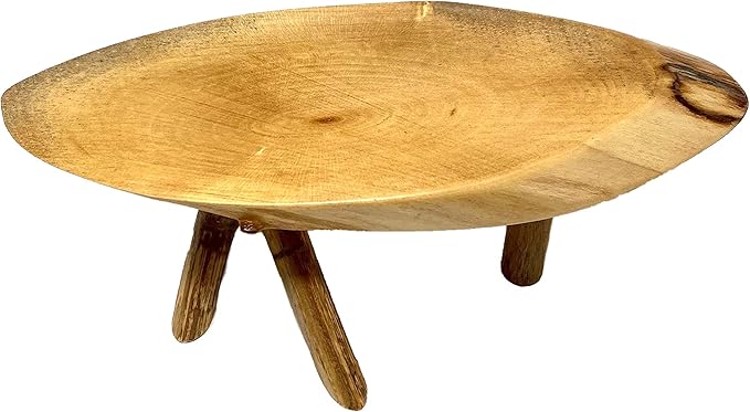 TJ Global Rustic Small Long Wood Slice Plant Stand, Mini Wooden Stool Vase Stand, Display Stand, Perfect for Home Decor in Any Room Office Garden L8.75 x W3.75 x H2.75 (1 Stand)