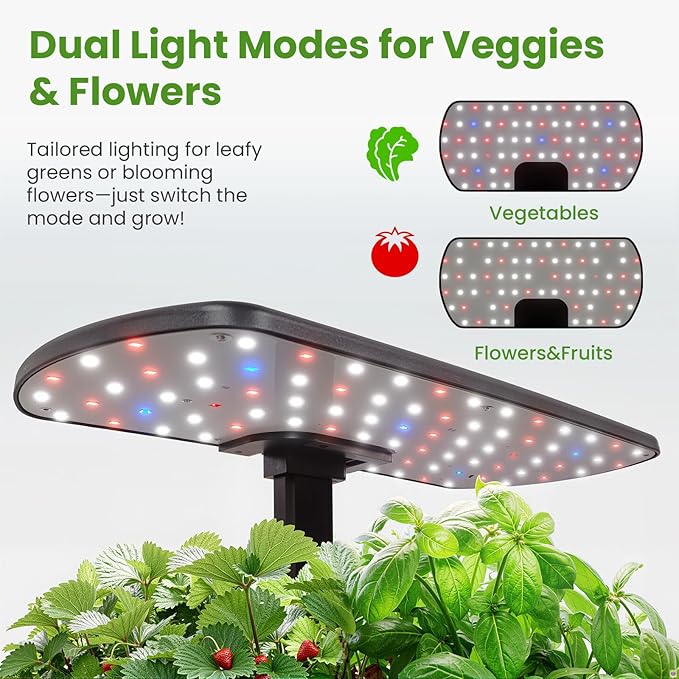 litokam 12-Pod Hydroponics Growing System Kit with LED Grow Light, 24W 3.49L Indoor Herb Garden Planter with Quiet Water Pump, 24H Timer 2 Grow Modes Hydroponics Garden for Home Kitchen Office Gifts