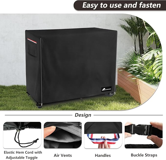 Raised Garden Bed Cover,Heavy Duty 600D Waterproof Elevated Wood Planter Box Stand Cover for Winter,Planter Raised Beds Covers (Black, 38 x 14.6 x 32)