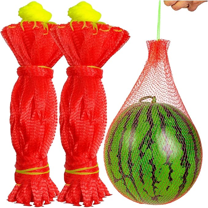 Melon Hammock Watermelon Nets, 18inch 100pcs Heavy Duty Watermelon Net for Garden Melon Net for Trellis Vertical Garden Growing, Honeydew Melon Nets with Drawstring(16-22lbs)