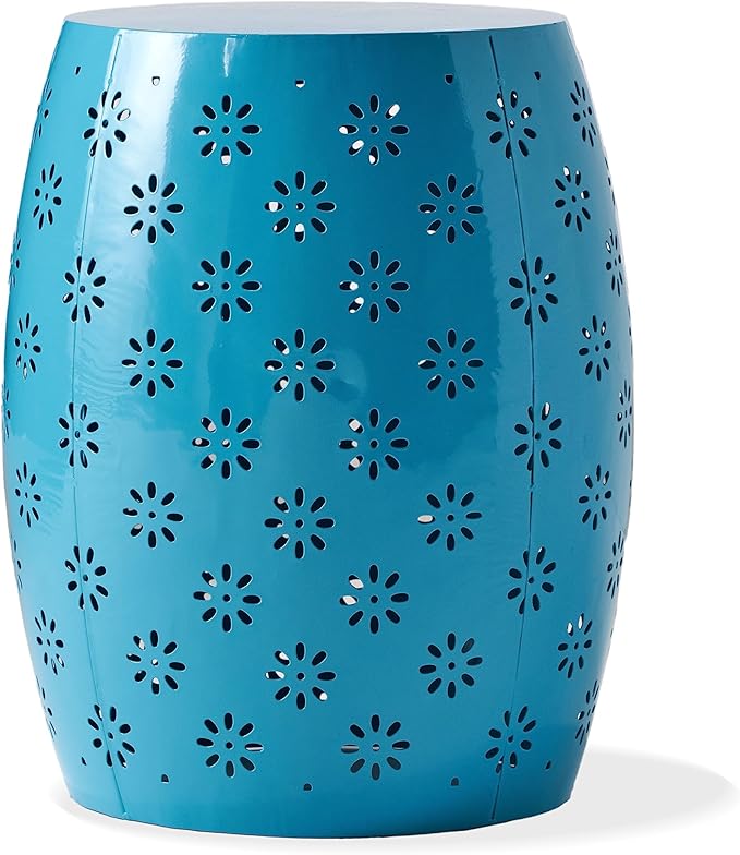 Christopher Knight Home Soleil Outdoor 15" Iron Side Table, Blue