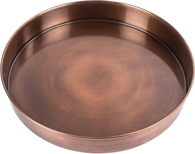 H Potter Tall Copper Planter Indoor Outdoor – 28” Antique Copper Hammered Metal Garden Planter with Insert & Drainage, Includes Drip Tray – Large Decorative Floor Planter for Entryway, Porch, Patio