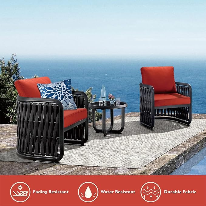 JMGBird Outdoor Chair Cushion Set, Deep Seat Patio Furniture Cushion 24"x24" Outdoor Cushions for Patio Furniture