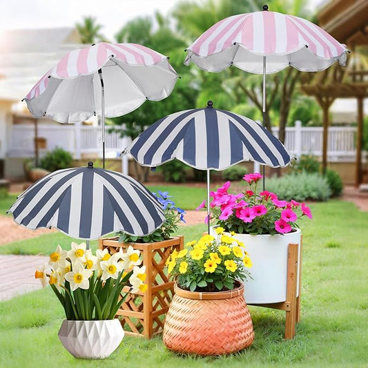 Plant Umbrellas for Outdoor Plants - 26" Large Garden Sun Shade for Plants with Adjustable Angle & Height (Max 43") - Plant Shades for Outdoor Plants, Flowers & Garden Beds - Plant Umbrella Shade for Potted Plants