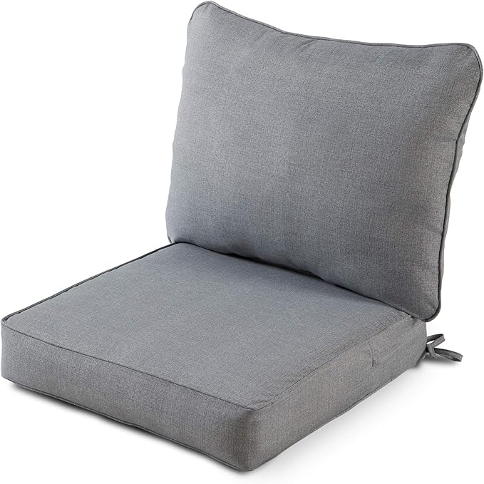 Greendale Home Fashions 2-Piece Outdoor Deep Seat Cushion Set, Cement