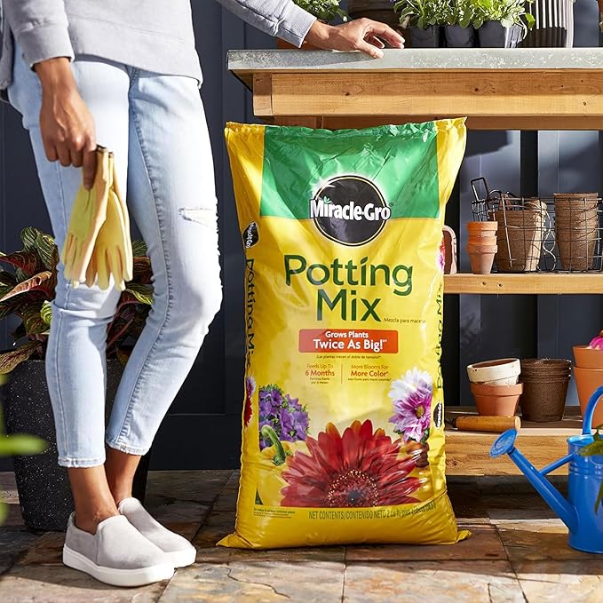 Miracle-Gro 10 Pack Potting Soil Mix for Container Plants, Flowers, Vegetables, Shrubs, Annuals, and Perennials, Feeds for Up to 6 Months, 2 Cu Ft