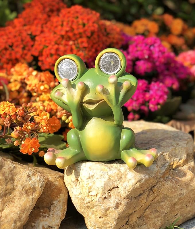 Solar Powered Frog Outdoor LED Garden Light Decor (See - NO)