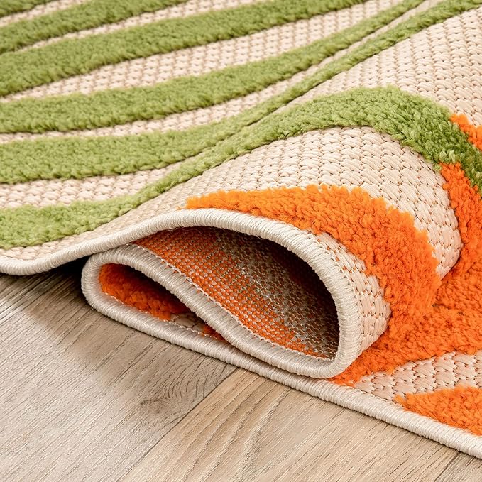 Rugshop Lucca Contemporary Floral Indoor/Outdoor Runner Rug 2' x 7' Multi