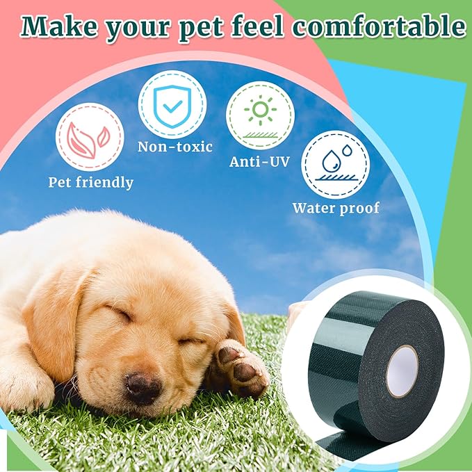 1 Roll 2 in x 33 ft Double Sided Turf Tape for Artificial Grass Rug Self Adhesive Artificial Turf Tape for Lawn Garden Carpet Connecting Outdoor Carpet