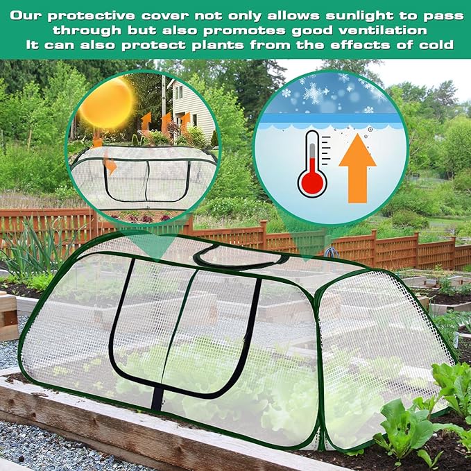 Raised Garden Bed Cover,Garden Row Plants Cover Accelerator, 45" L x 22" W x 16" H Greenhouse Cover for Raised Garden Bed and Vegetable Rows (2 Pack)