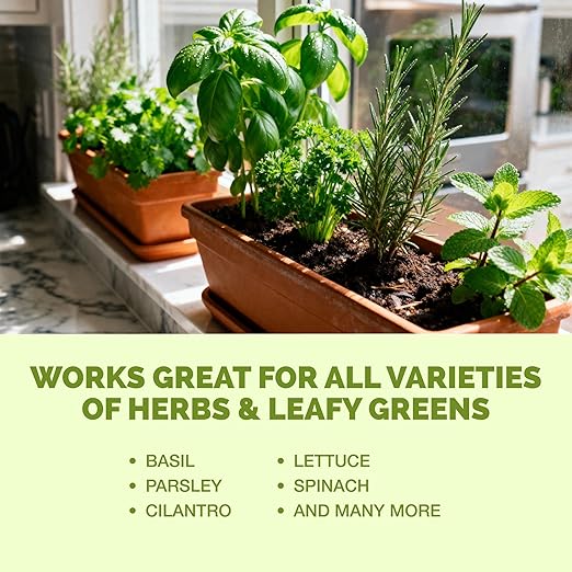 Herb Fertilizer – Liquid Plant Food for All Edible Herbs & Leafy Greens, Indoor & Outdoor, 1 Gallon