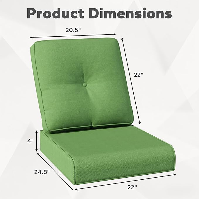Joyside Outdoor Chair Cushions Set, 22x25/22x24 Inch Patio Furniture Deep Seat Cushions, Water Resistant & Thick Cushion, Outdoor Replacement Cushions for Seat and Sofa