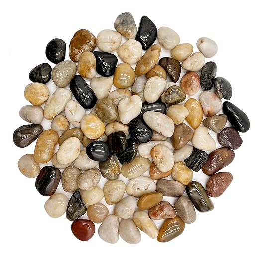 RITOLLO River Rocks Pebbles for Indoor Plants 3/8-1 Inch Natural Aquarium Gravel Decorative Fish Tank Rocks Garden Landscaping Decor