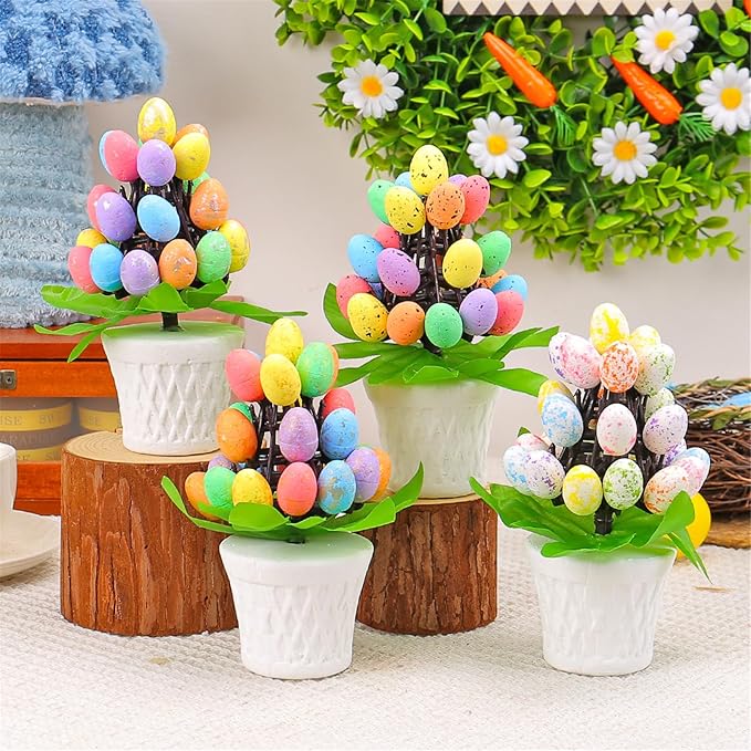 Sturdy Easters Eggs Potted Decoration Stylish Easters Eggs Vase Accent Display Decoration for Seasonal Home Styling Festival Atmosphere