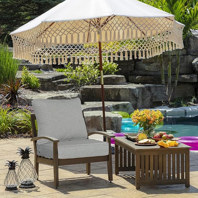 Outdoor 22"x24" Deep Seat Patio Cushion Set of 2, Outdoor Chair Cushions with Water-Resistant UV Resistant Weather Resistant Sectional Sofa Pad and Removable Covers,Light Grey