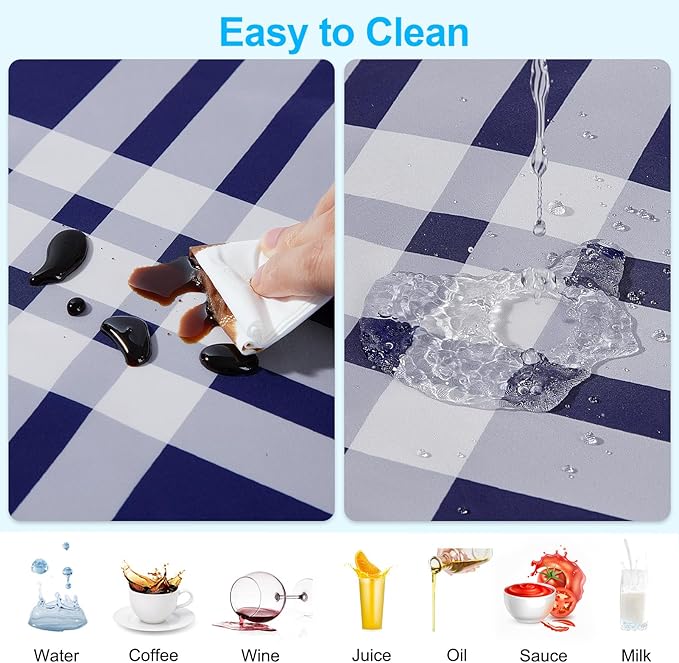pickyNproud Picnic Table Cover with Bench Covers Portable Table Cloth Built-in Storage Pocket Picnic Table Covers with Elastic Waterproof Camping Essentials for RV Camping