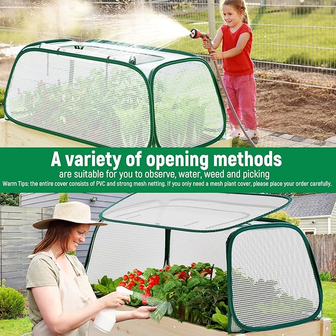 Raised Garden Bed Cover - Large Raised Bed Greenhouse Covers Freeze Protection & Sunblock, Seedlings Plants Growth Cover Against Pests & Animals, Row Covers for Garden in Winter Spring-45"x22"x16"