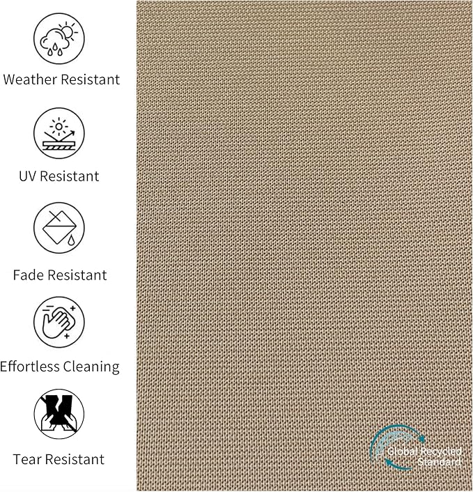 Outdoor 22"x24" Deep Seat Patio Cushion Set of 2, Outdoor Chair Cushions with Water-Resistant UV Resistant Weather Resistant Sectional Sofa Pad and Removable Covers,Beige