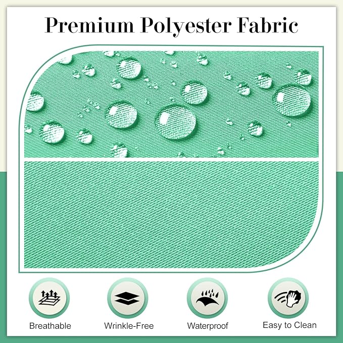 Cozyide Outdoor Chair Cushions, Waterproof Patio Seat Cushions with Adjustable Straps, Square Corner Patio Chair Cushions for Garden, Aqua Blue, 18.5x16x3 Inch (Pack of 4)