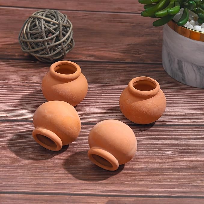 ONEST 10 Pieces Miniature Tiny Clay Pots Mini Flower Pottery Planter for DIY Garden Plants Office Home Decoration