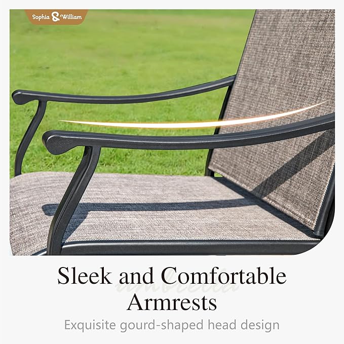 Sophia & William Patio Dining Chairs Set of 4, Outdoor Swivel Chairs with Breathable Textilene Fabric, Rustproof for Lawn Garden Support 350lbs