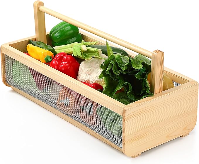Garden Hod Basket for Gathering Vegetables 19.6 x 9.4 x 6 in Harvest Gathering Basket for Farmhouse Decor with Adjustable Handle Large Size Suitable for Spring Picnic and Outdoor Picking