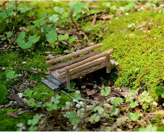 Top Collection Miniature Fairy Garden and Terrarium Wooden Bridge Figurine