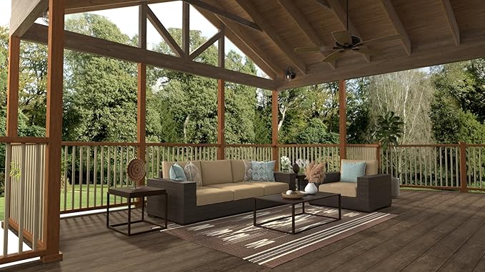 Mad Mats Traditional Outdoor Rug, Reversible Plastic Mat (6' x 9', Navajo - Brown)