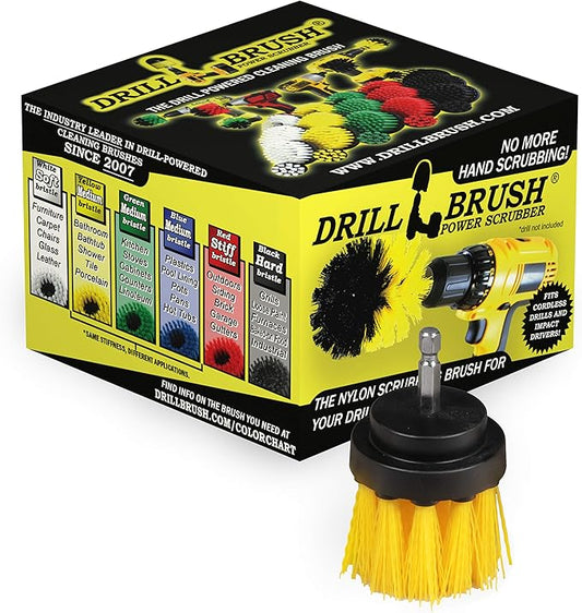 Scrub Brush for Shower - Cleaning Supplies - Scrubbing Bathroom Accessories - Shower Cleaner Brush - Bathtub Scrubber - Sink Cleaner Brush - Tile Grout Cleaner - Shower Door Brush - Glass Door Brush