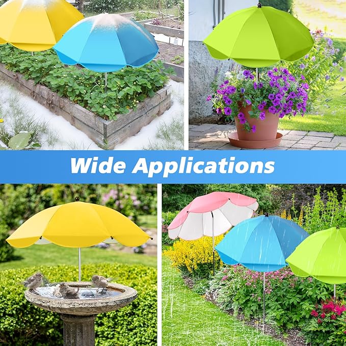 4 Pcs Plant Umbrellas for Outdoor Plants, Potted Garden Bedst Umbrella Shade with Adjustable Angle to ‌Defend Plants from Direct Sunlight