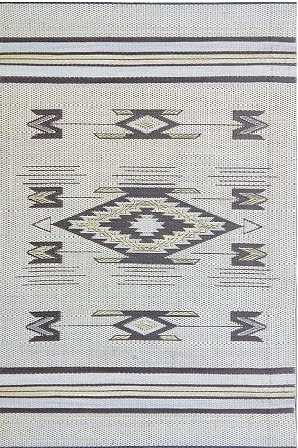 Mad Mats Traditional Outdoor Rug, Reversible Plastic Mat (6' x 9', Navajo - Brown)