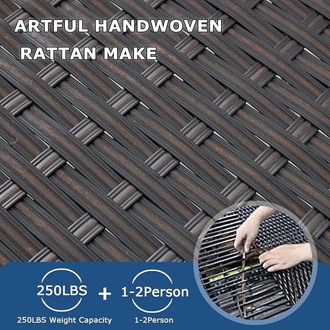 46" Patio Rattan Backless Bench, All-Weather Outdoor Bench for Garden Backyard, Porch, or Lawn