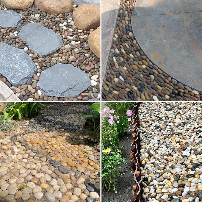 5LB Mixed Color River Rocks - 2-3 inch High Polished Decorative Pebbles, Stones for Landscaping,Natural River Rocks for Outdoor Décor, Plants,Vase Filler,Fish Tank