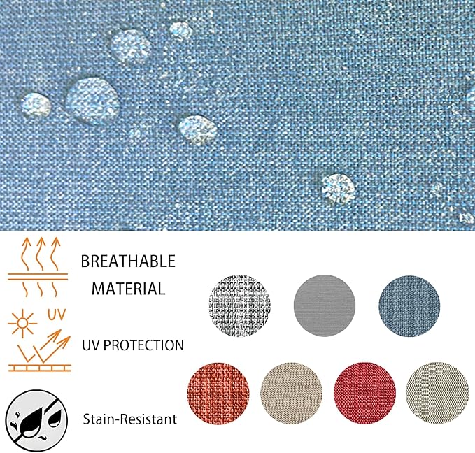 Goodgoods 24x24 inch Outdoor/Indoor Deep Seat Patio Cushions Set of 2 Resilient Foam Filling Water Repellent Stain-Resistant UV Resistant Weather Resistant Deep Seat Bottom Light Blue