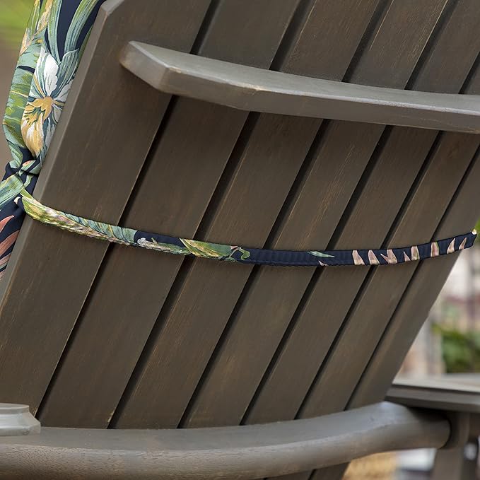 Arden Outdoor Adirondack or Rocking Chair Cushion, 20 x 17, Rain-Proof, Fade Resistant 17 x 20, Simone Blue Tropical