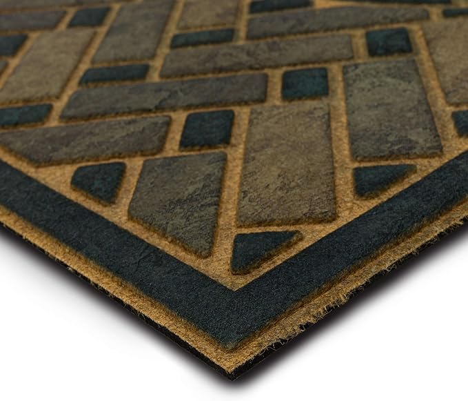 Mohawk Home Stoney Medallion Casual Ornamental Denim Blue 2' X 4' Door Mat Perfect for Porch, Garage